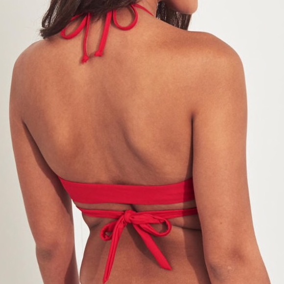 Hollister Wrap triangle bikini top and red bottom - Picture 4 of 7